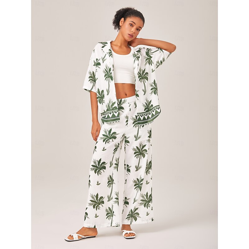 Summer Vacation Floral Loose Two-Piece Set2