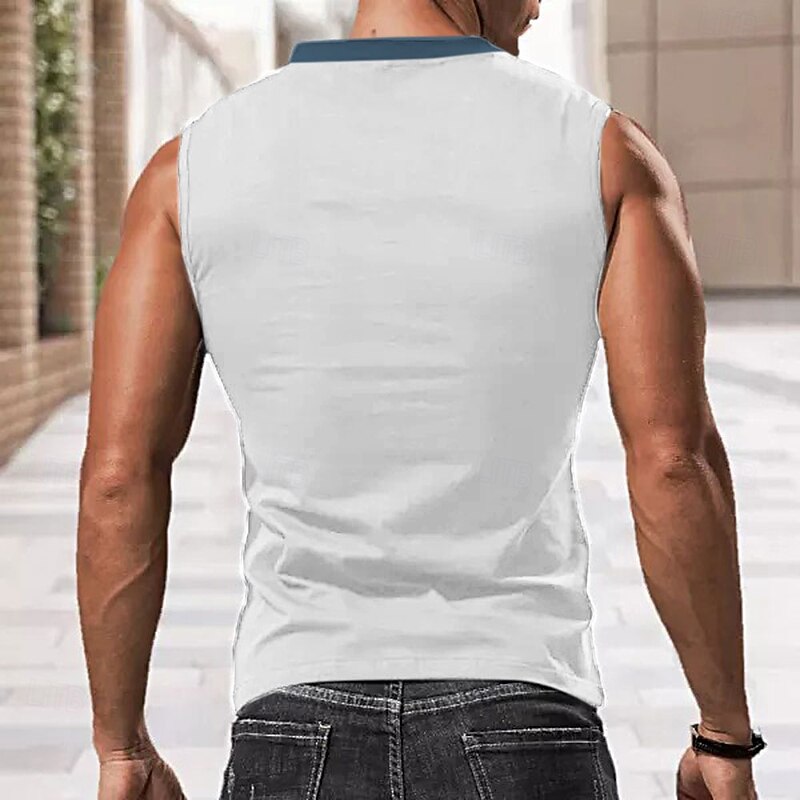 Men's Shark T Shirt Sleeveless T shirt 3D Print V Neck Shirt Tropical Outdoor Vacation Hawaiian White 1 White White 2 Summer Spring Clothing Apparel S M L XL XXL XXXL2