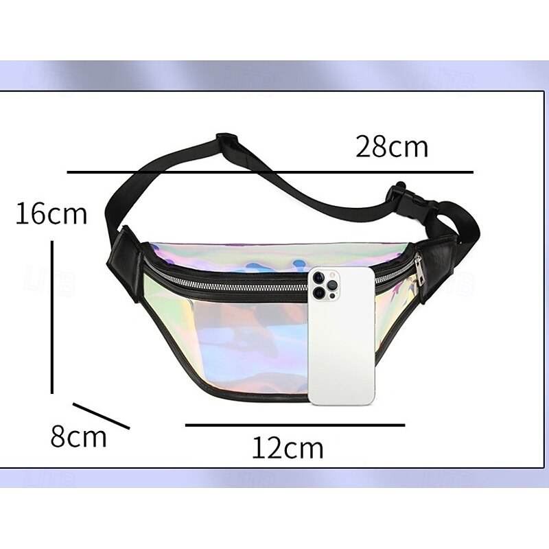 Colorful TPU Waist Bag, Laser Women's Chest Bag, Waterproof Outdoor Running Crossbody, Transparent PVC Hanging Bag4