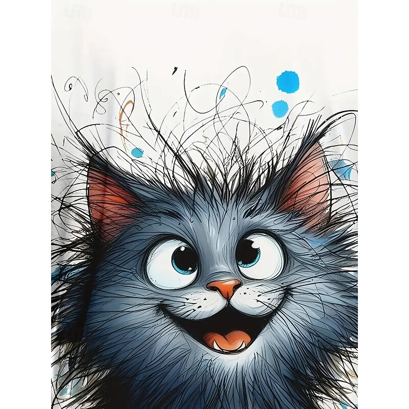 Women's T Shirt Summer Tops Graphic Cat Classic Casual Short Sleeve Crew Neck Crop Tops Daily Weekend Print Rainbow Summer Spring Fall4