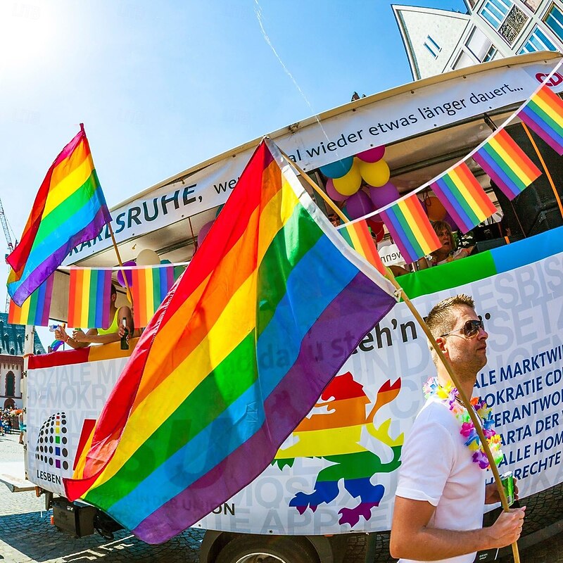 June Pride Month Pride Month LGBT LGBTQ String Flags Gay Pride Banner, Rainbow String Bunting Indoor/Outdoor for Happy Pride Celebration Decoration4