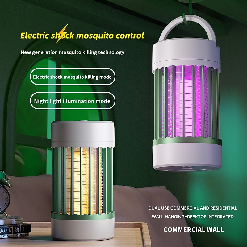 Electric Mosquito Killer Lamp with Purple Light, Indoor Bug Zapper with Night Light Mode, Fly Insect Trap for Home2