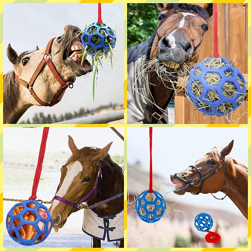 Horse Feeding Toy Ball Hanging Horse Toy  Stable Feeding Ball, Stretch Resistant TPR Hay Feeder Toy Ball4
