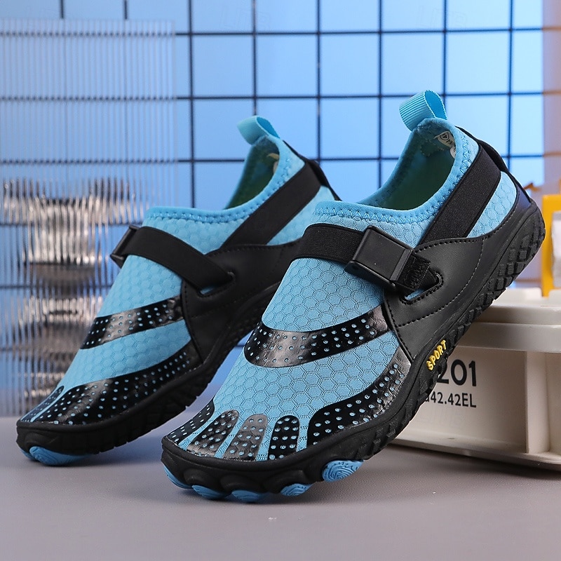 Men's Barefoot Water Shoes - Aqua Blue, Quick-Dry, Adjustable Strap - Ideal for Water Sports & Outdoor Activities2