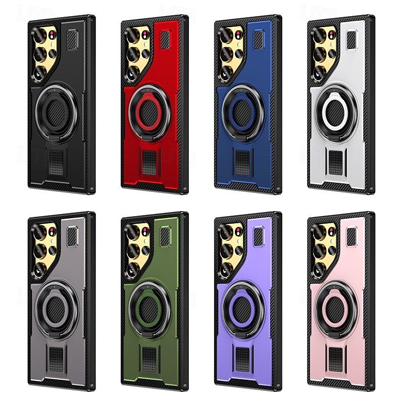 Phone Case For Samsung Galaxy S25 S24 S24 FE S23 Ultra Plus A55 5G A35 5G A25 A15 A14 A34 Back Cover Ring Holder Shockproof Retro TPU PC