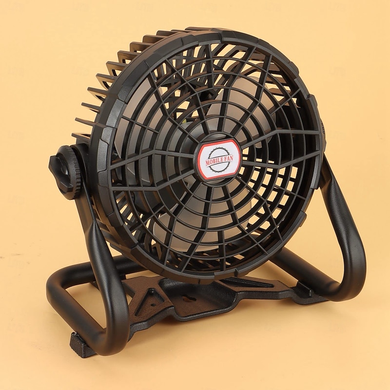 1 Pc 6 Inch Portable Home Camping Light Fan With 360 Degree Rotation, Power Display With Infinite Speed Regulation, Floodlighting That Can Be Hung Or Standing4