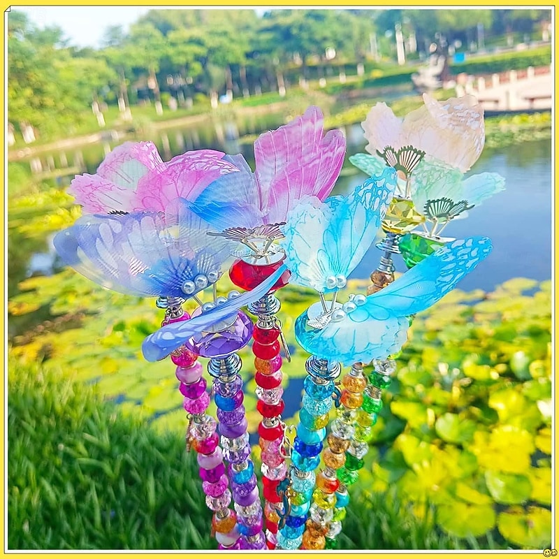 Butterfly Garden Stake, Butterfly Garden Stake Decoration, Fairy Garden Accessories Set for Outdoor Yard, Flower Bed, and Lawn3