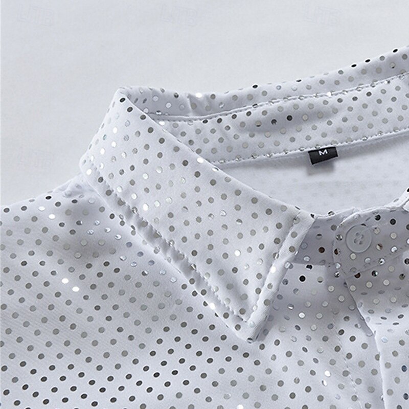 Men's Shirt Summer Shirt Casual Shirt Beach Shirt Button Up Shirt White Long Sleeve Plain Lapel Vacation Hawaiian Button-Down Clothing Apparel Polyester Fashion Casual Comfortable4