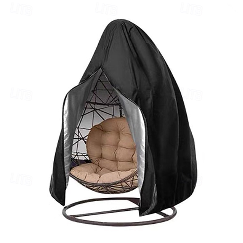 Patio Hanging Chair Cover - Egg Swing Cocoon Chair Cover with Zipper, Outdoor Waterproof Windproof Durable Heavy Duty Garden Furniture Protector