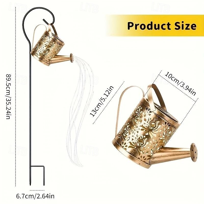 1 Pc LED Outdoor Solar Lights Metal Hollow Projection Water Bottle Flow Light Courtyard Garden Park Lawn Path Decorative Light4