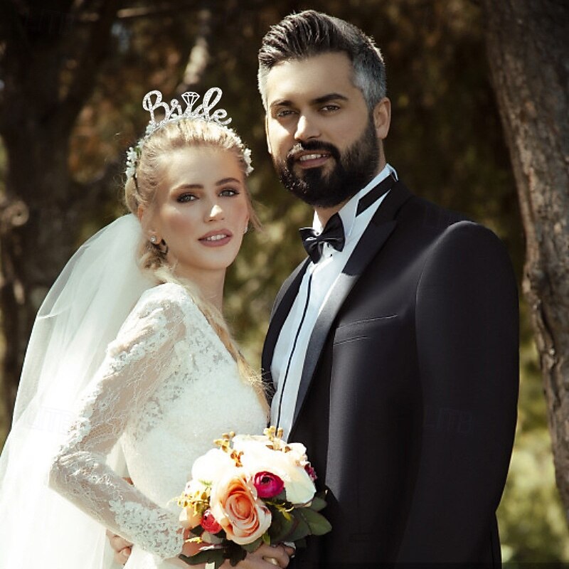 Bachelorette Party 3-Pc Set Bride to Be Tiara Headband, Wedding Veil with Shoulder Strap, Bridal Party Accessories for Bachelorette Party4