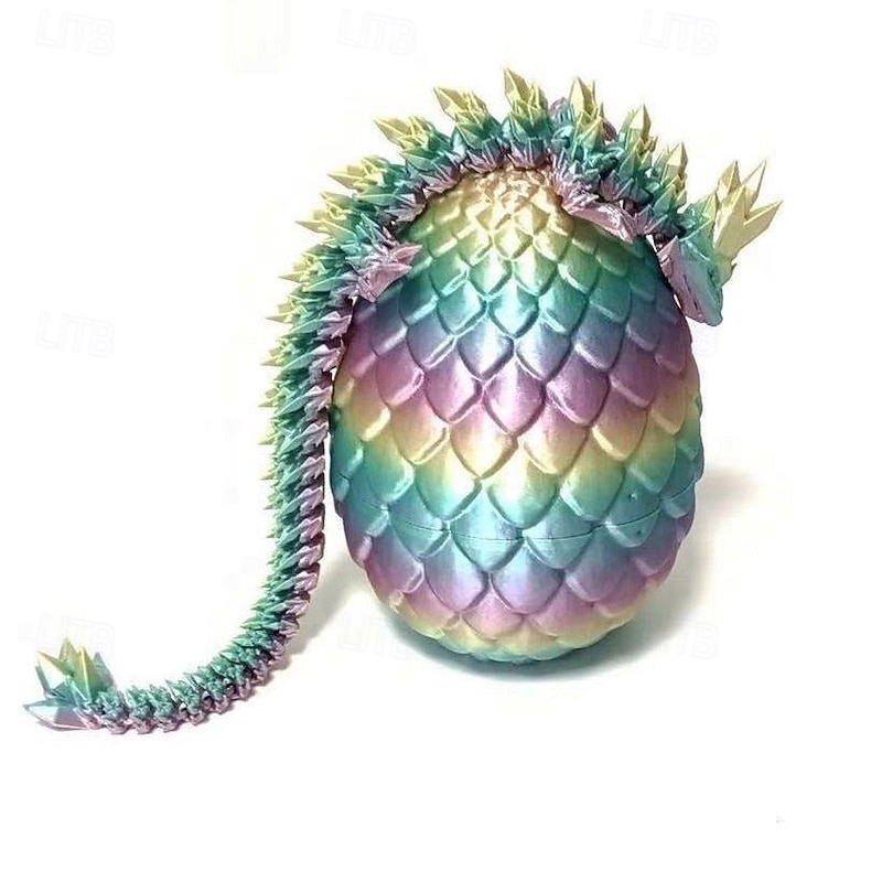 Easter 3D Printed Dragon Egg,Mythical Pieces Dragon Limited Edition Flashlight Set Articulated Dragon,Home Desk Decor Easter Surprise Dinosaur Eggs4
