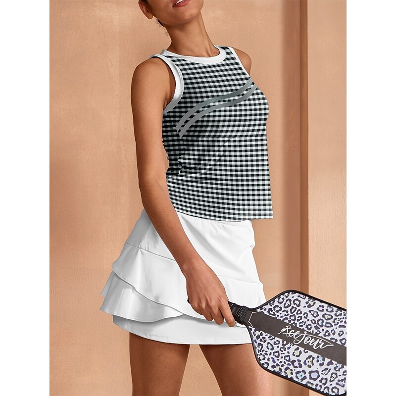 Women's Tennis Shirt Black Sleeveless Top Ladies Golf Attire Clothes Outfits Wear Apparel4