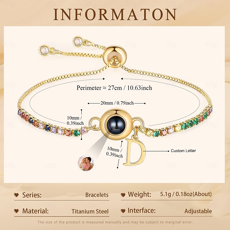 Personalized Photo Projection Bracelet Custom Best Gift for Mom – Customizable with Initials and Photos, Elegant Jewelry Gift for Mom, Grandma, Wife, Girlfriend for Mother's Day, Women's Day2