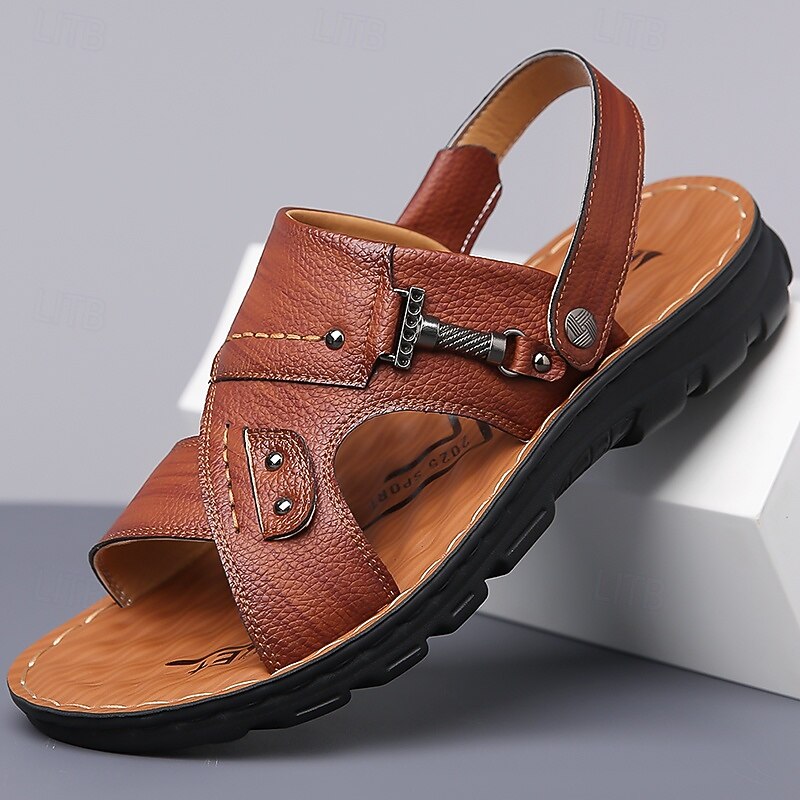 Men's Stylish Sandals with Buckle Closure and Durable Sole, Suitable for Summer Events and Daily Use