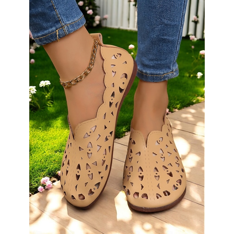 Women's White Laser-Cut Barefoot Slip-Ons - Breathable and Lightweight Casual Wide Fit Shoes, Great for Summer Days4