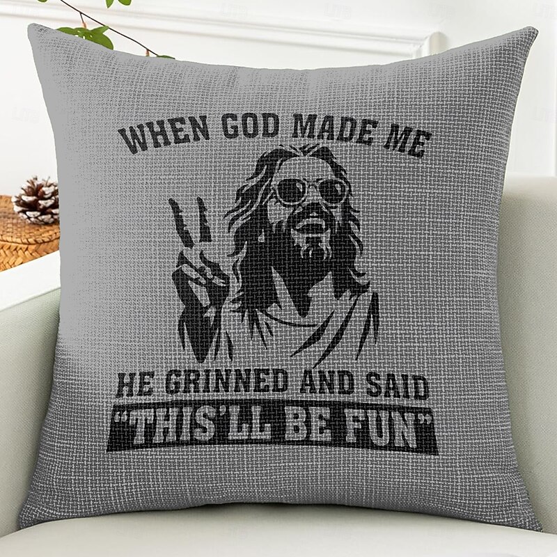 Easter Jesus Decorative Toss Pillows Cover 1PC Soft Square Couch Cushion Case Pillowcase for Bedroom Livingroom Sofa Chair Red Green Gray3