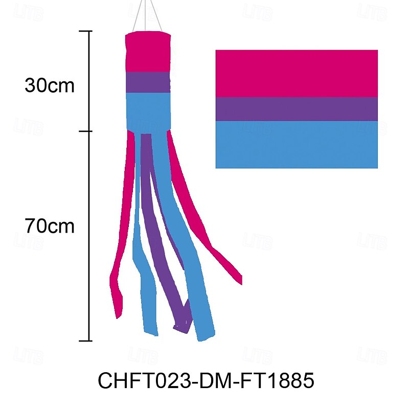 June Pride Month Rainbow Column Windsock Flag Fly in Breeze Outdoor Hanging Colorful LGBT+ Parade Garden Decorative Flag with Rainbow Long Tails Happy Pride3