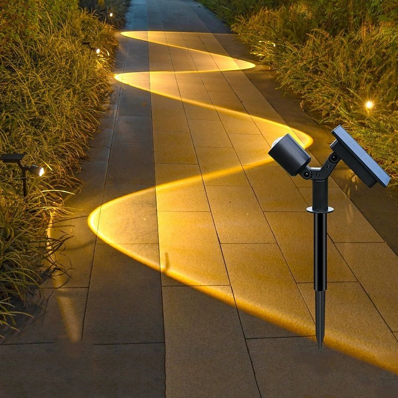 LED Solar Outdoor Light Patio Lamp Pathway Lights Courtyard Spot Light Landscape Floor Lamp Yard Road Lighting Adjustable Solar Spotlight