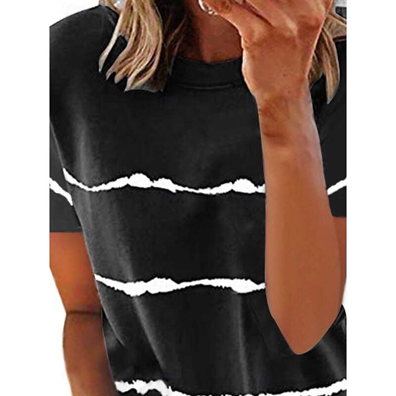 Women's Blouse Graphic Stylish Casual Short Sleeve Crew Neck Regular Tops Daily Pocket Buttons Black White Pink Gray Summer Spring3