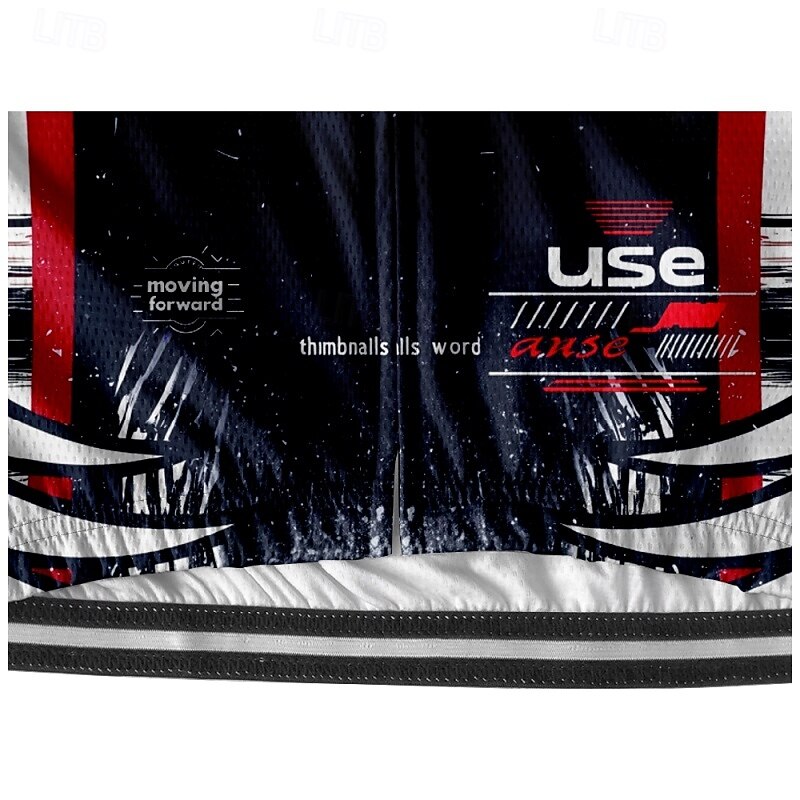 Men's Cycling Jersey Geometric Letter & Number Short Sleeve Bike Tee Tshirt Jersey with 3 Rear Pockets Mountain Bike MTB Quick Dry Anatomic Design Wicking Breathable Sports Black Dark Purple Blue4