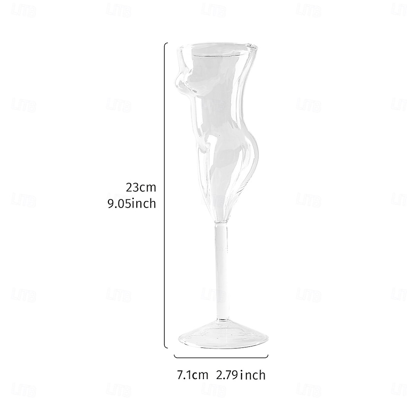 Transparent Glass Cocktail Cup – Unique Shaped High-Stem Champagne Glass, Fun Bar Decor Drinkware, Stylish Juice & Wine Glass for Home, Bar, Restaurant & Cold Beverage Shop2