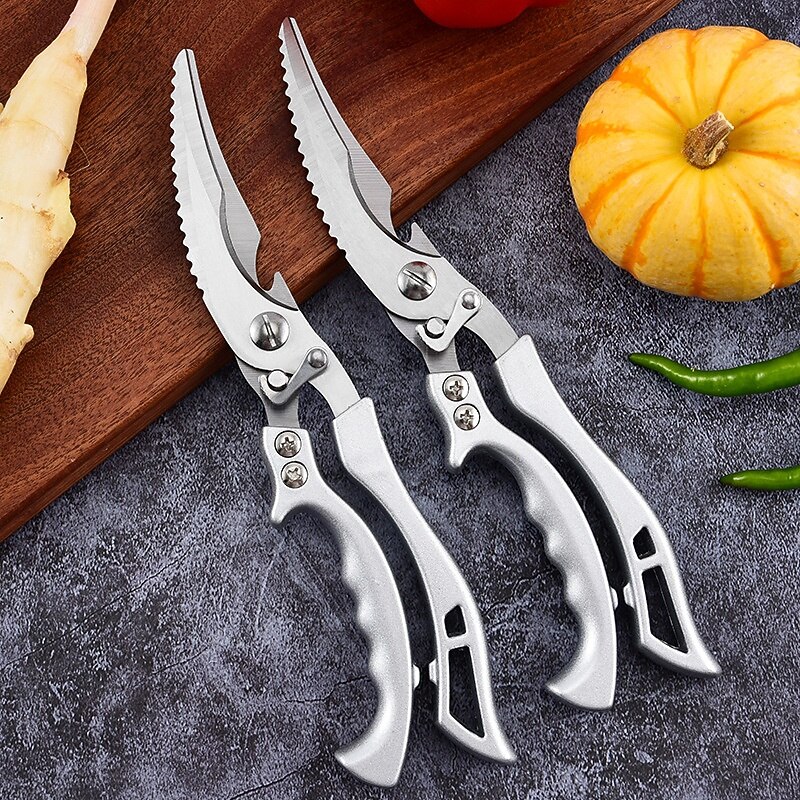 Heavy Duty Stainless Steel Bone-Cut Scissors, Kitchen Shears for Cutting Chicken, Poultry, Meat, Sharp Multipurpose Food Scissors for Home Cooking2