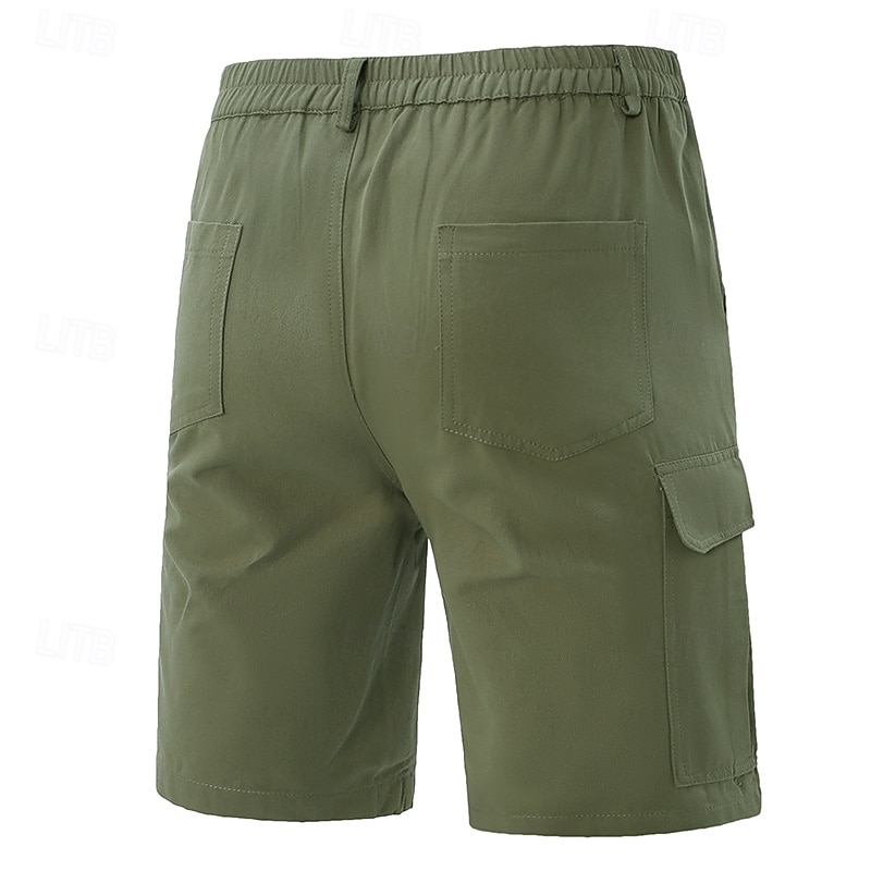 Men's Cargo Shorts Outdoor Shorts Camping Shorts Shorts Hiking Shorts Elastic Waist Multi Pocket Straight Leg Plain Breathable Moisture Wicking Knee Length Outdoor Casual Daily Fashion Streetwear2