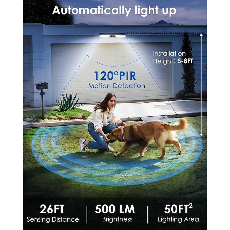 LED Street Lights Clip On Solar Motion Lights Outdoor Waterproof Solar Fence Lights Outdoor with 3 Lighting Modes 36 LED Portable Security Light for Fence Gutter Backyard Garage Camping (2Pcs 1PC)3