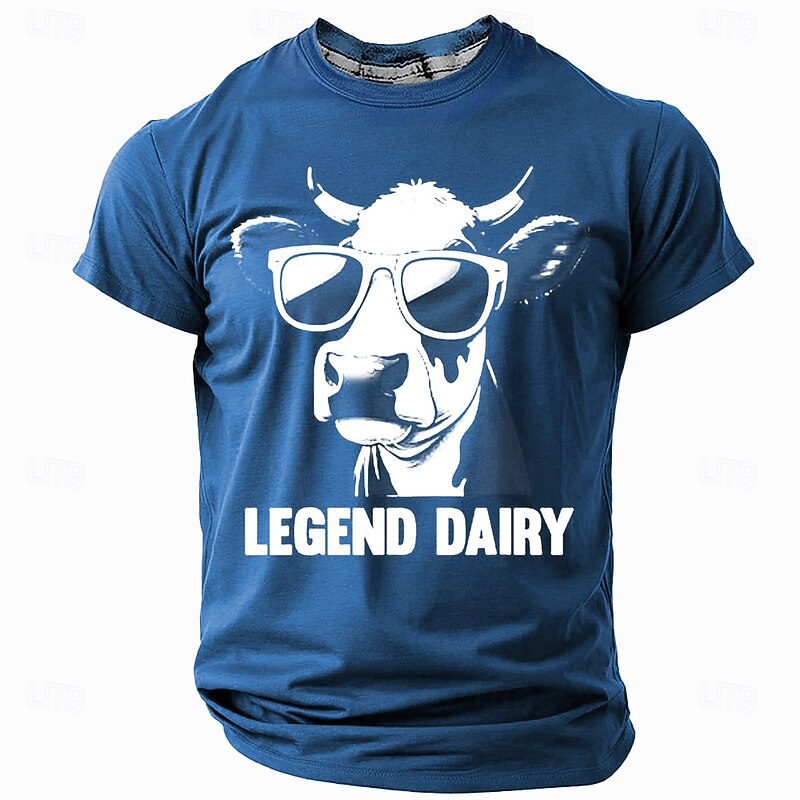 Men's Funny Milk Cows T Shirt Short Sleeve T shirt 3D Print Crew Neck Shirt Fashion Daily Street Daily Black Red Blue Summer Spring Clothing Apparel S M L XL XXL XXXL3