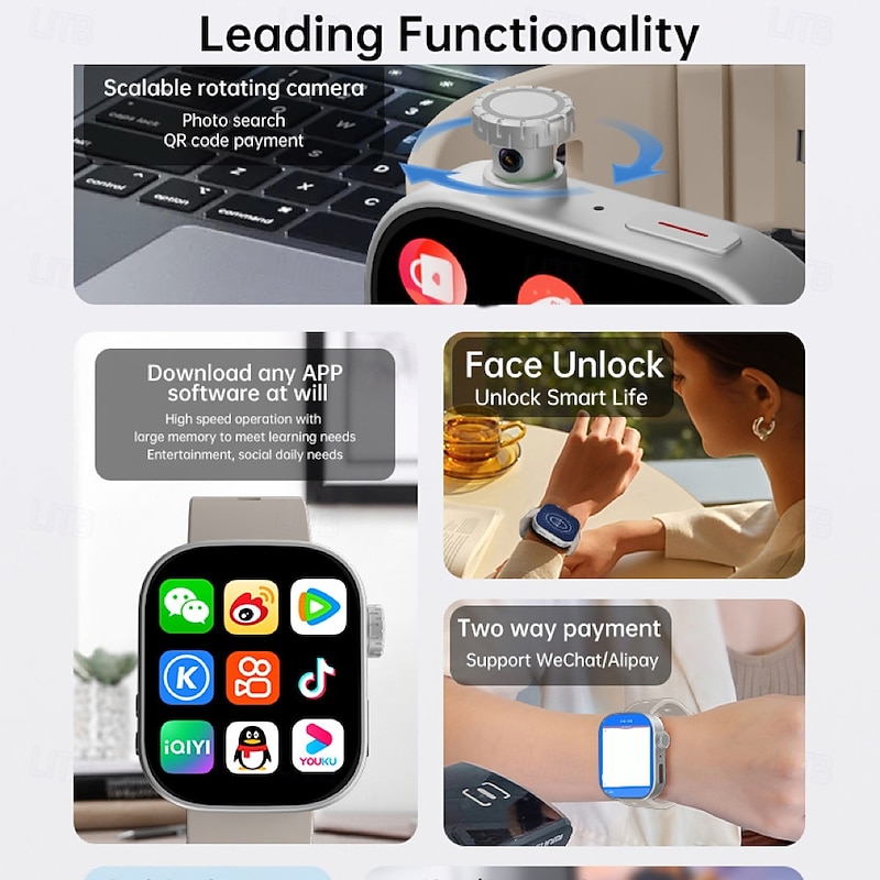 696 MS10 4G LTE Smartwatch Phone GPS Sleep Tracker Bluetooth Android iOS 46mm 2.062