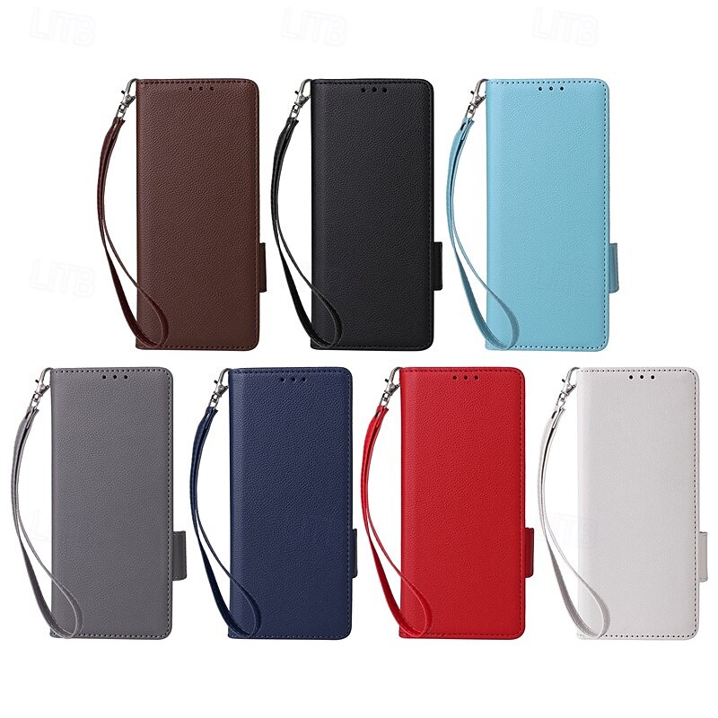 Phone Case For Samsung Galaxy Z Fold 6 Z Fold 5 Z Fold 4 Z Fold 3 Back Cover with Stand Holder with Wrist Strap Card Slot Retro TPU PU Leather2