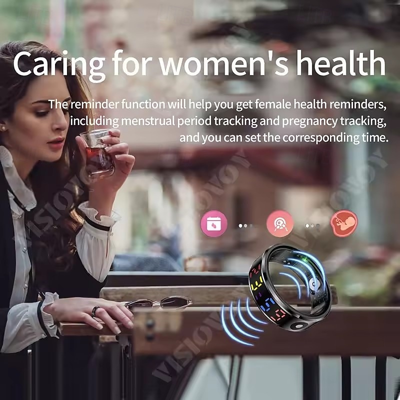 R12 Smart Ring Men Women LED Display Screen Gift Ring Heart Rate Blood Oxygen Monitor Multi Sport Modes3