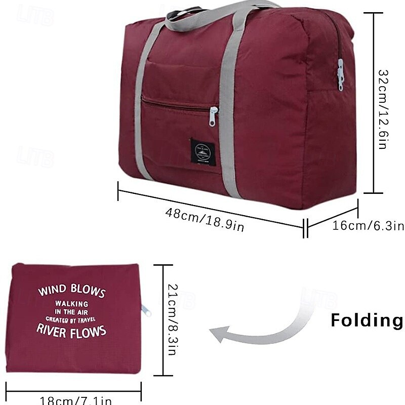 Weekender Bag Travel Duffel Bag with Shoe Compartment, Gym Bag with Wet Dry Separation for Women Men, Waterproof Foldable Oxford Travel Bag, Handheld Luggage for Outdoor and Packing4