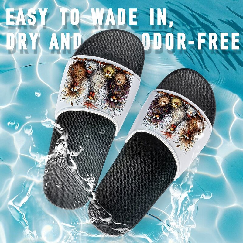Women's Funny Chicken Print Slide Sandals – Comfortable Casual Slides for Summer & Beachwear4