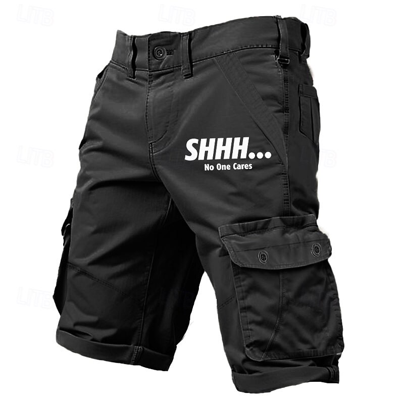 Men's Letter Printed Funny Cargo Shorts Work Shorts Mid Waist Classic Casual Outdoor Camping & Hiking Multiple Pockets Designer Clothing Apparel2