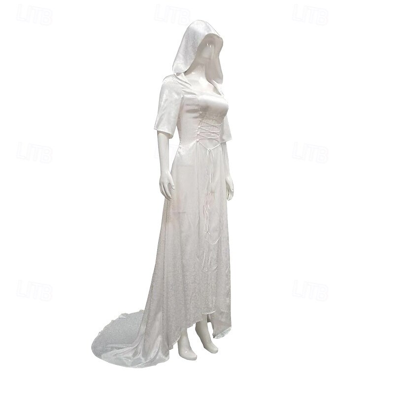Retro Vintage Medieval Renaissance Floor Length Dress Viking Outlander Fancy Dress Women's Halloween Carnival Masquerade Party Adults' Dress4