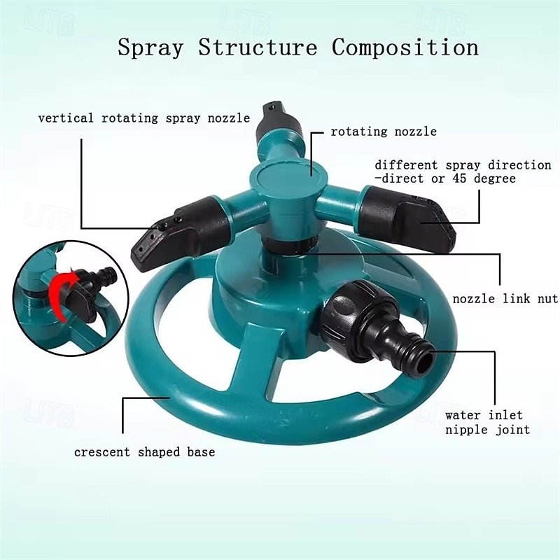 Sprinkler Nozzle 360 Degree Automatic Rotating Water Spray Garden Lawn Automatic Sprinkler Garden Watering Irrigation Supplies4