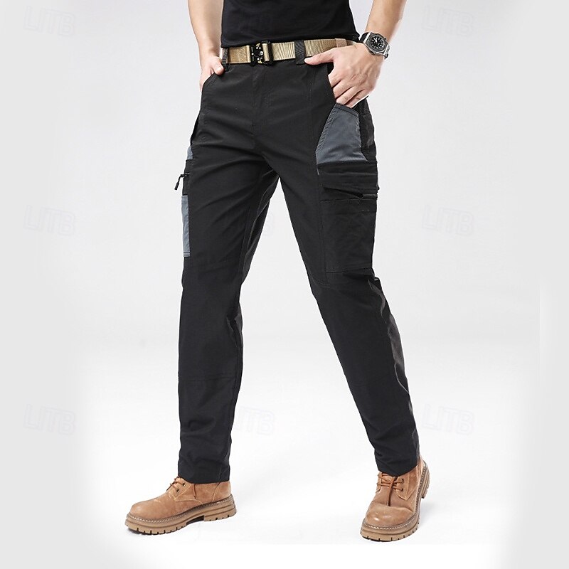 Men's Cargo Pants Tactical Pants Trousers Zipper Pocket Multi Pocket Color Block Wearable Outdoor Daily Camping & Hiking Fashion Classic ArmyGreen Black3