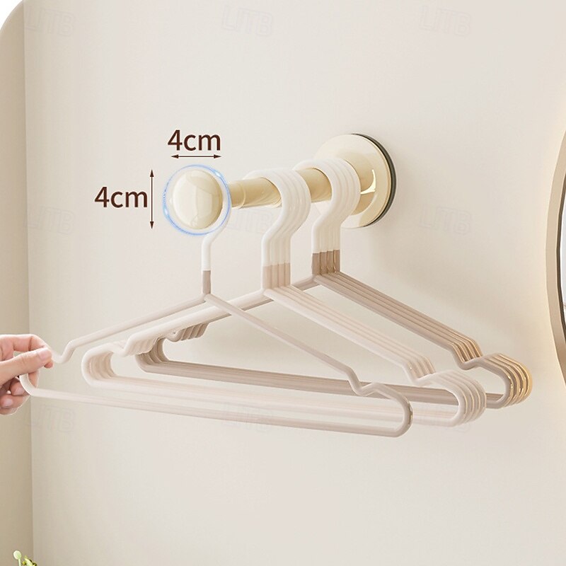 Suction Cup Clothes Hanger Rack, No-Drill Retractable Wall-Mounted Drying Rack for Balcony and Home Organization4