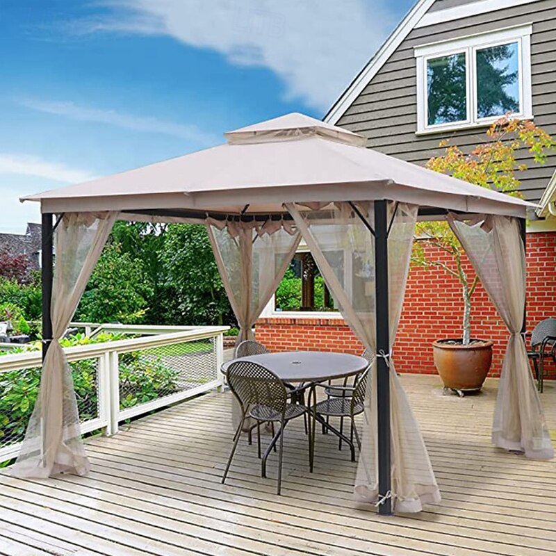 Mosquito Netting for Patio Canopy Umblla Scen Netting for Porch Patio and Outdoor Living Spaces 4-Panel Patio Scen Walls with Zipper - Main Image