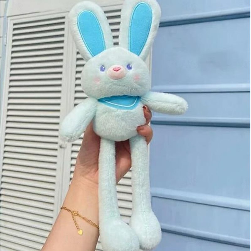Easter Gift for Kids Pull Up Rabbit Plush Toy,Easter Bunny Pull-up Toys,nteractive Stretchy Design Funny Rabbit Keychain Plush Rabbit Toy,12" Pull up Rabbit Pendant for Birthdays3