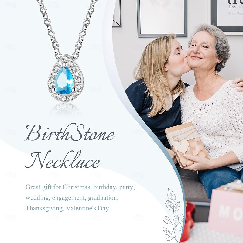 Personalized Birthstone Necklace Custom Best Gift for Mom - Custom Pendant Gift for Mom, Wife, Girlfriend – Unique Mother's Day, Valentine's Day, Anniversary, Christmas, Birthday Gift3