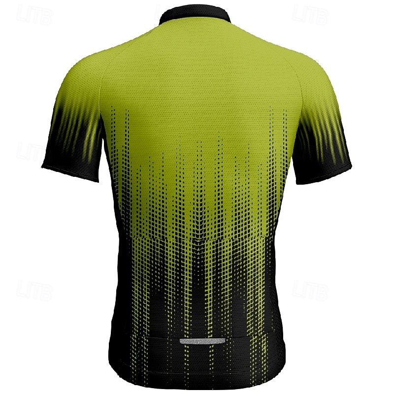 Men's Cycling Jersey Gradient Short Sleeve Bike Tee Tshirt Jersey with 3 Rear Pockets Mountain Bike MTB Quick Dry Anatomic Design Wicking Breathable Sports Black Red Navy Blue Clothing Apparel2