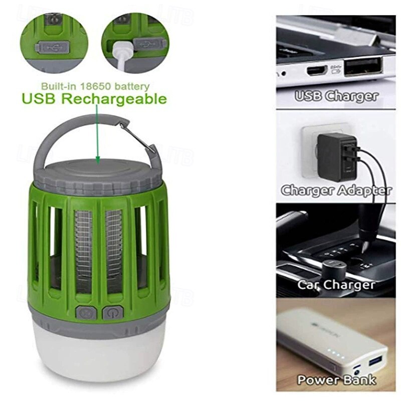 Multifunctional Mosquito Killer Lamp – USB Rechargeable LED Electric Shock Insect Trap and Camping Light for Home or Tents4