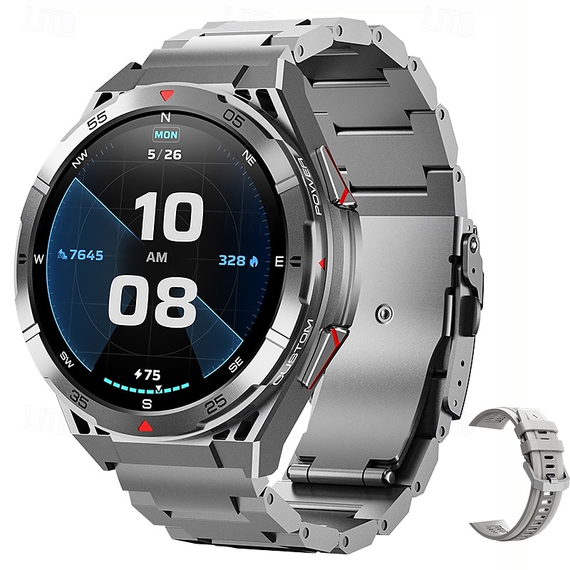 2025 New 1.43 inch GPS Compass Altitude Outdoor Barometer SmartWatch HD 466*466 AMOLED Screen Heart rate Bluetooth Call IP68 Waterproof Man Smart Bracelet3