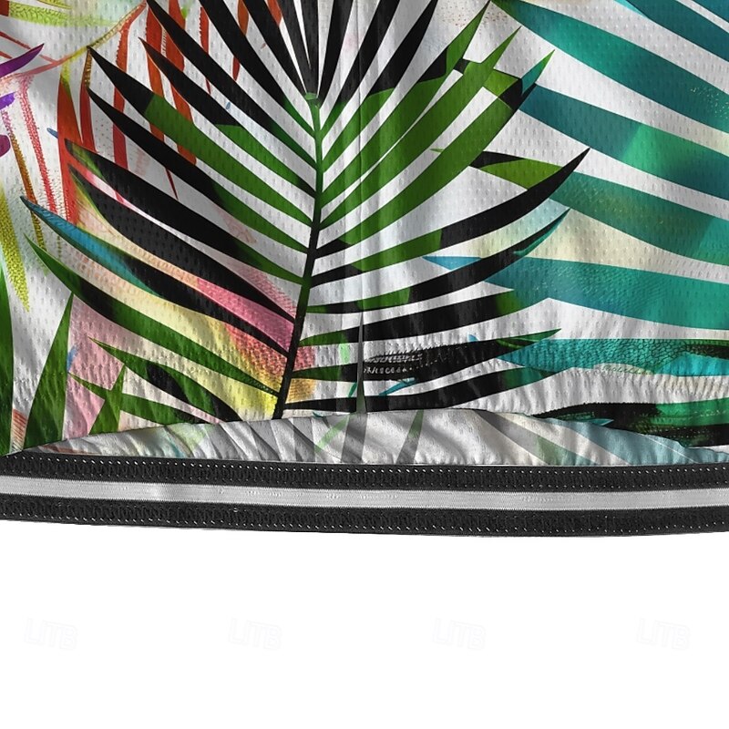 Men's Cycling Jersey Leaf Short Sleeve Bike Tee Tshirt Jersey with 3 Rear Pockets Mountain Bike MTB Quick Dry Anatomic Design Wicking Breathable Sports Forest Green Navy Blue Dark Green Clothing2