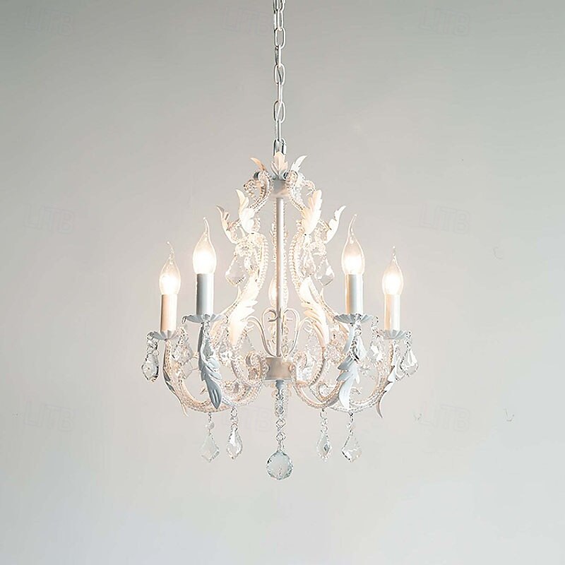 5-Light 40 cm Pendant Lantern Design Chandelier Metal Painted Finishes Vintage 110-120V 220-240V