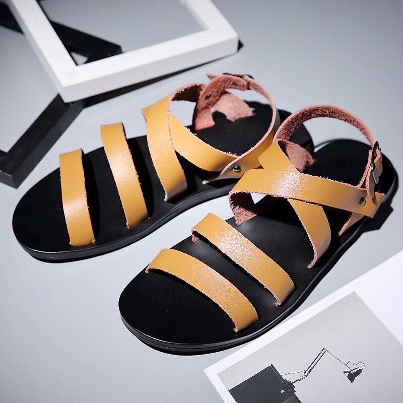 Men's Casual Strappy Sandals with Adjustable Buckles, Lightweight Comfort for Everyday Wear3