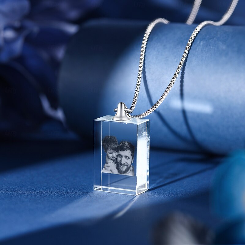 Personalized Transparent Necklace Photo Custom Jewelry Christmas Gift for For Memorial - I Will Carry You With Me Until I See You Again